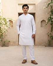 Sky Light by Fabrieco Men's Unstitched Soft Blended Suit - Off White