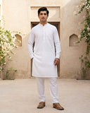 Sky Light by Fabrieco Men's Unstitched Soft Blended Suit - Off White