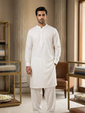 Tycoon by Fabrieco Men's Unstitched Soft Blended Suit - Off White