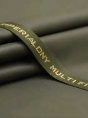 Imperial by Multi Fibers Men's Unstitched Blended Fabric Suit - OLIVE GREEN