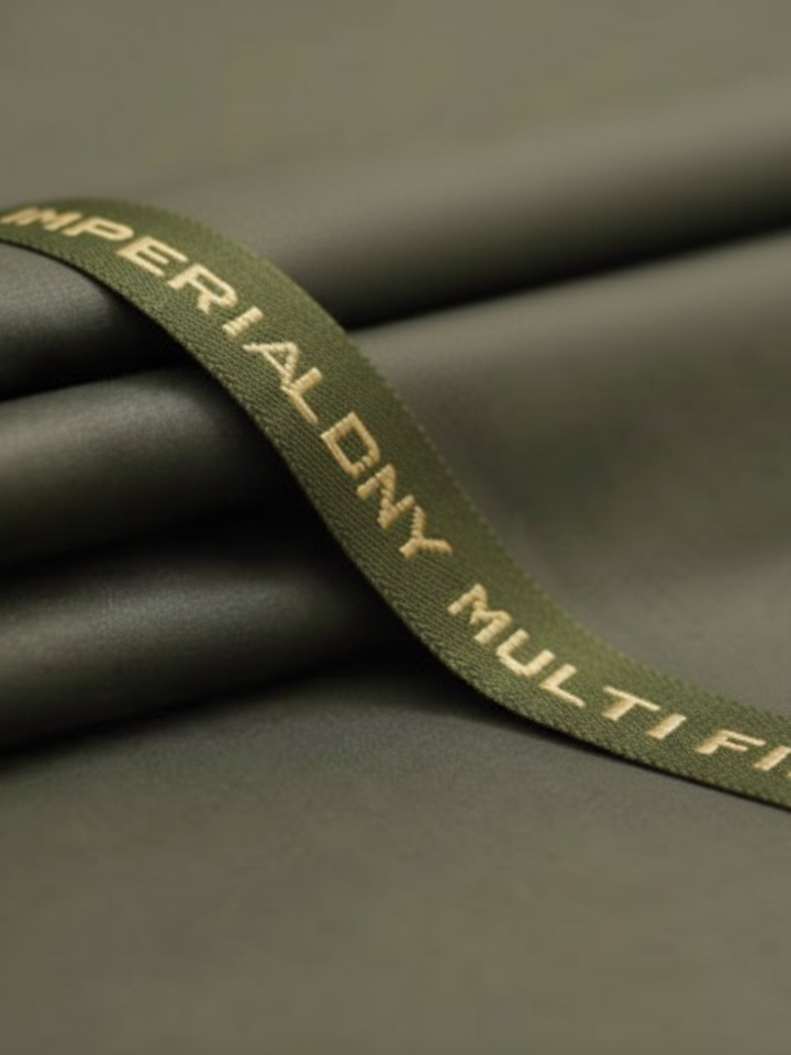Imperial by Multi Fibers Men's Unstitched Blended Fabric Suit - OLIVE GREEN
