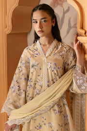 Cross Stitch Premium Embroidered Lawn Unstitched 3Pc Suit - OLIVE MUSE