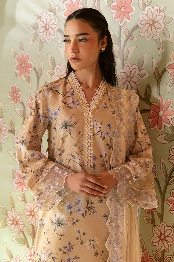 Cross Stitch Premium Embroidered Lawn Unstitched 3Pc Suit - OLIVE MUSE