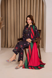 Feathers Digital Printed Khaddar Unstitched 3Pc Suit ONYROS-FT597