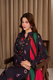 Feathers Digital Printed Khaddar Unstitched 3Pc Suit ONYROS-FT597
