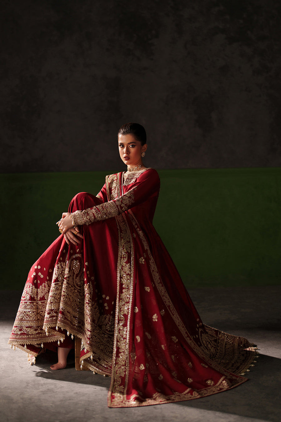 Emaan Adeel Verve Embroidered Raw Silk Unstitched 3Pc Suit - ONYX MUSE