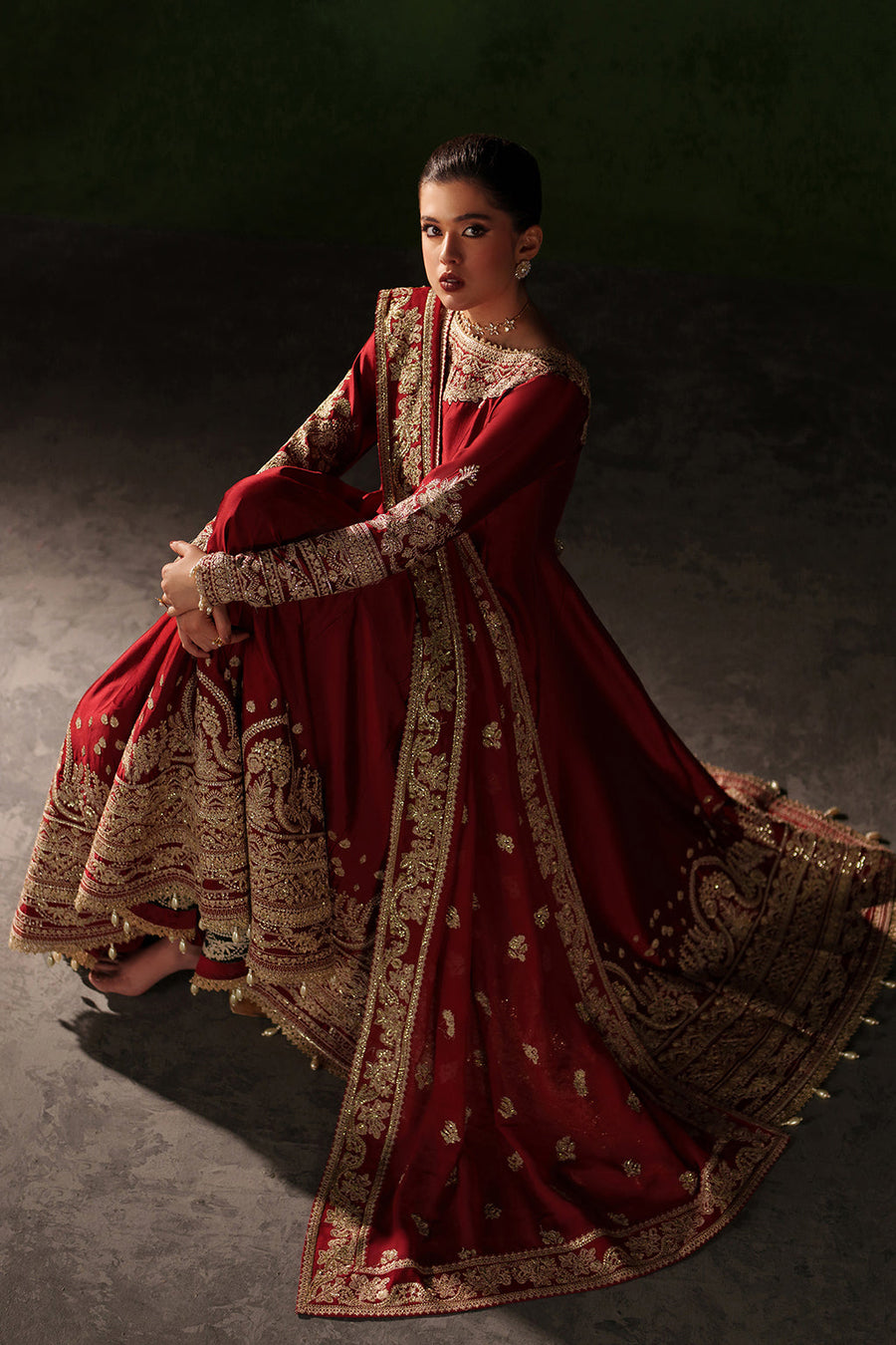 Emaan Adeel Verve Embroidered Raw Silk Unstitched 3Pc Suit - ONYX MUSE