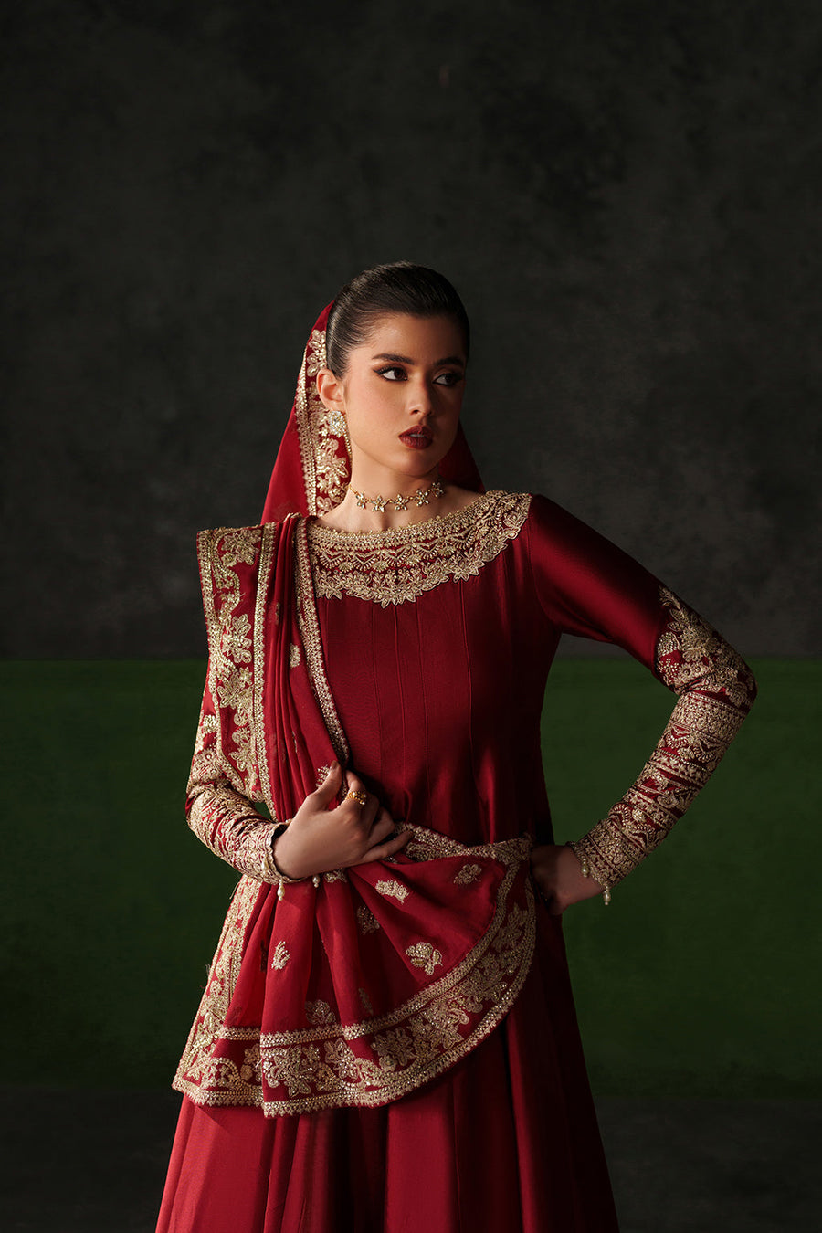 Emaan Adeel Verve Embroidered Raw Silk Unstitched 3Pc Suit - ONYX MUSE
