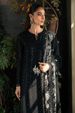 Cross Stitch Luxe Atelier Unstitched Chiffon 4Pc Suit - ONYX ZEST