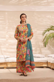 Feathers Premium Printed Lawn Unstitched 3Pc Suit OPAL-FT252