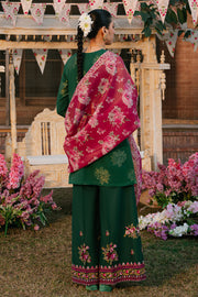 Cross Stitch Eid Lawn Unstitched Embroidered 3Pc Suit D-09 Opulent Green
