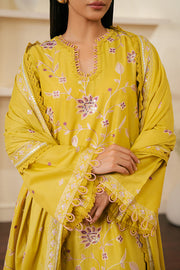 Cross Stitch Mahiri Embroidered Cambric Unstitched 3Pc Suit - ORCHID MOSS