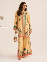 Faiza Faisal Reve Festive Pret Printed Grip Silk 2Pc Suit - ORIYA