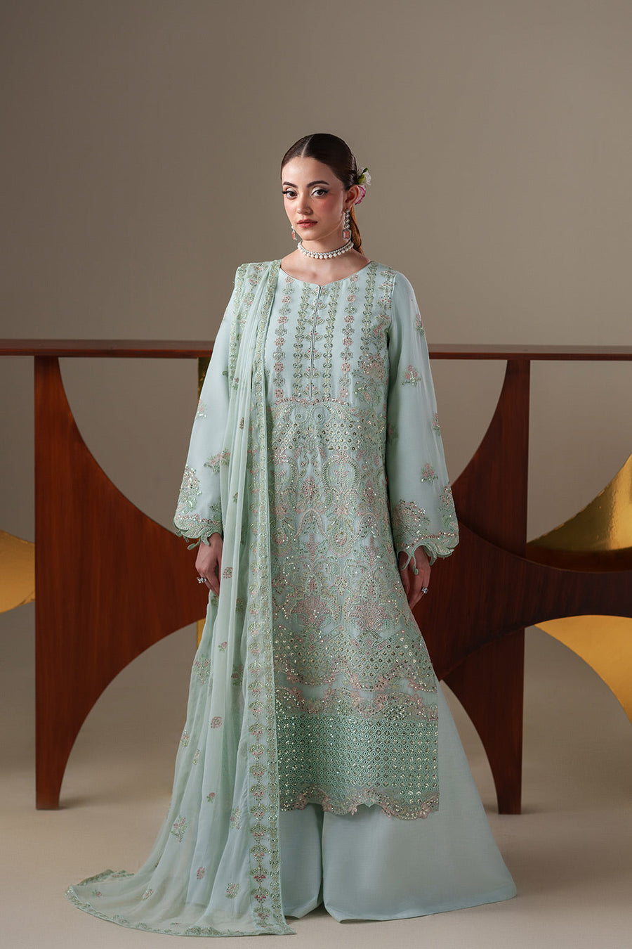 Emaan Adeel Nouvelle Embroidered Chiffon Unstitched 3Pc Suit - ORLA