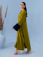Hemstitch Georgette Affair Embroidered Georgette Stitched 2Pc Suit - Oak