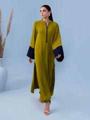 Hemstitch Georgette Affair Embroidered Georgette Stitched 2Pc Suit - Oak