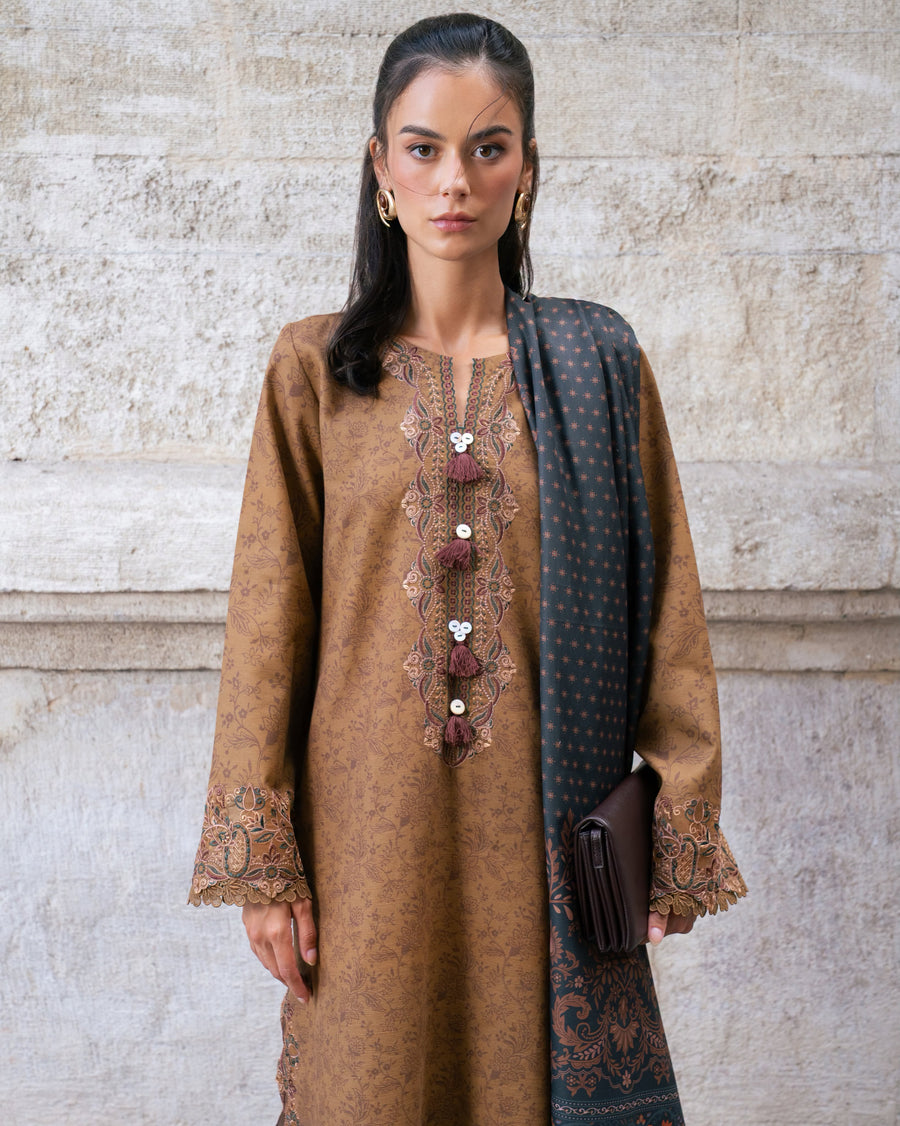 Meet Me In Istanbul by Rang Rasiya Unstitched Khaddar 3Pc Suit - OAT