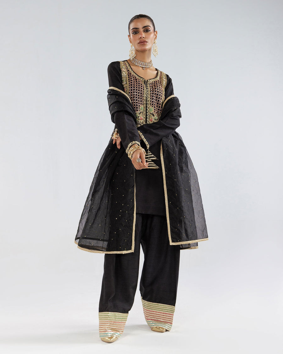Zivah Apparel Elysian Luxury Pret 3Pc Suit ( Ready To Wear ) Obsidian