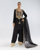 Zivah Apparel Elysian Luxury Pret 3Pc Suit ( Ready To Wear ) Obsidian