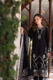 Noor by Saadia Asad Embroidered Linen Unstitched 3Pc Suit D-07 Obsidian