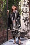 Noor by Saadia Asad Embroidered Linen Unstitched 3Pc Suit D-07 Obsidian