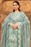 Farasha Ritzier Embroidered Chiffon Unstitched 3Pc Suit - Ocean Light