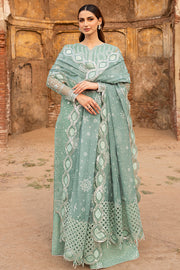 Farasha Ritzier Embroidered Chiffon Unstitched 3Pc Suit - Ocean Light
