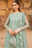 Farasha Ritzier Embroidered Chiffon Unstitched 3Pc Suit - Ocean Light