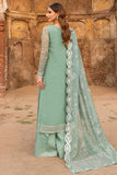 Farasha Ritzier Embroidered Chiffon Unstitched 3Pc Suit - Ocean Light