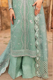Farasha Ritzier Embroidered Chiffon Unstitched 3Pc Suit - Ocean Light