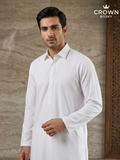 Crown Boski by Duke Men's Unstitched Blended Suit - OFF WHITE