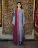 Hemline by Mushq Bukhara Embroidered Crepe Unstitched 3Pc Suit - Old City Bloom