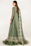 Farasha Fiorella Embroidered Chiffon Unstitched 3Pc Suit - Olive Aura