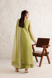 Farasha Luxury Formal Embroidered Chiffon Unstitched 3Pc Suit - Olive Luxe