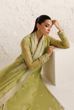 Farasha Luxury Formal Embroidered Chiffon Unstitched 3Pc Suit - Olive Luxe