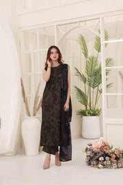 Feathers Premium Whisper of Elan Unstitched Lawn 3Pc Suit Olive Ode-FT673