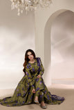 Feathers Premium Printed Lawn Unstitched 3Pc Suit Olive Orchard-FT646