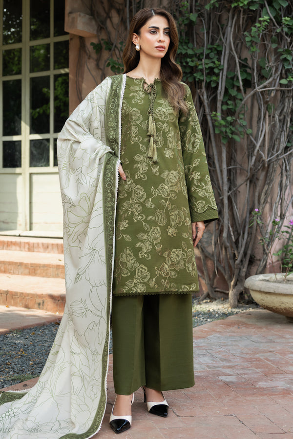 Farasha Embroidered Khaddar Unstitched 3Pc Suit - Olvyn