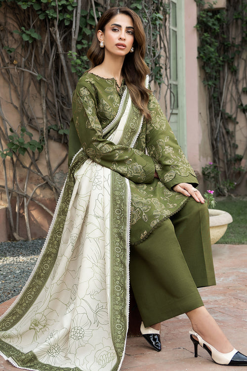 Farasha Embroidered Khaddar Unstitched 3Pc Suit - Olvyn