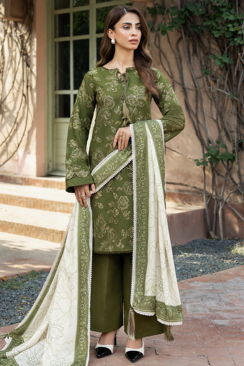Farasha Embroidered Khaddar Unstitched 3Pc Suit - Olvyn