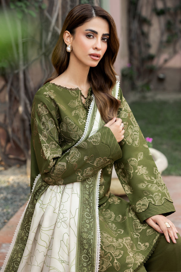 Farasha Embroidered Khaddar Unstitched 3Pc Suit - Olvyn