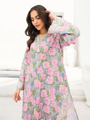 Faiza Faisal Aura Pret Embroidered Thai Silk 2Pc Suit - Omi