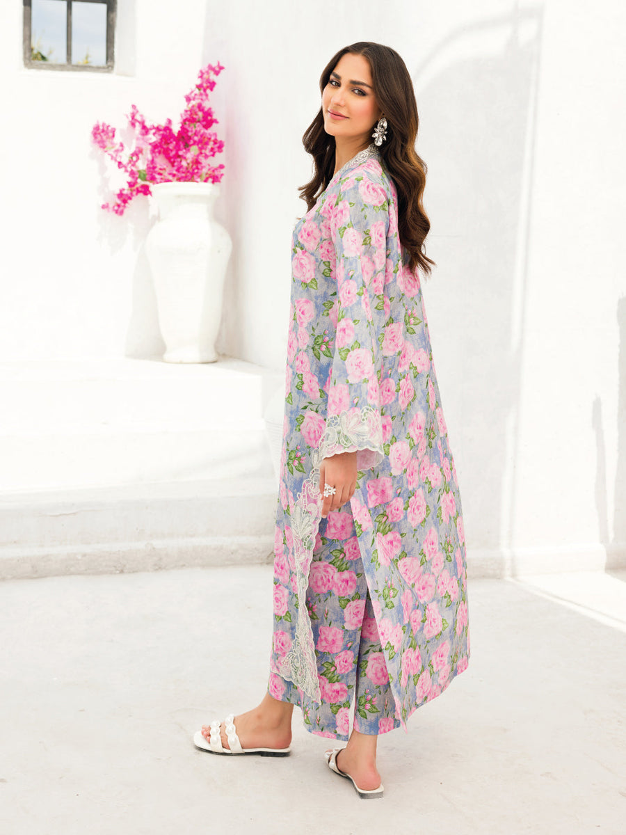 Faiza Faisal Aura Pret Embroidered Thai Silk 2Pc Suit - Omi