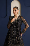 Farasha Luxury Formal Embroidered Net Unstitched 3Pc Suit - Onyx Royale