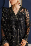 Farasha Luxury Formal Embroidered Net Unstitched 3Pc Suit - Onyx Royale