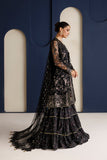 Farasha Luxury Formal Embroidered Net Unstitched 3Pc Suit - Onyx Royale