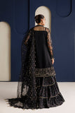 Farasha Luxury Formal Embroidered Net Unstitched 3Pc Suit - Onyx Royale