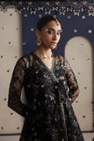 Farasha Luxury Formal Embroidered Net Unstitched 3Pc Suit - Onyx Royale