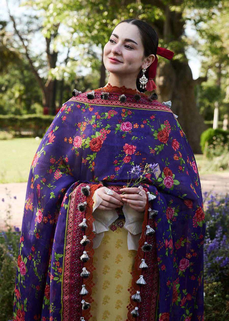 Hussain Rehar Embroidered Luxury Lawn Unstitched 3Pc Suit D-02 OPAL