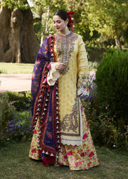 Hussain Rehar Embroidered Luxury Lawn Unstitched 3Pc Suit D-02 OPAL